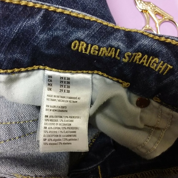 AE Men 29 x 30 Original Straight Jean Extreme Flex - Picture 6 of 6